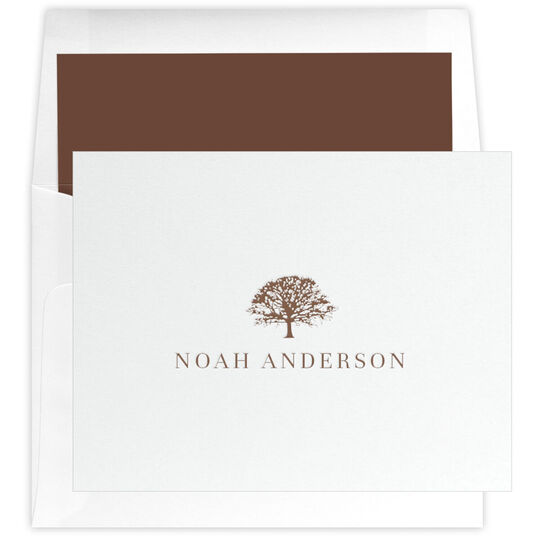 Oak Tree Folded Note Cards - Letterpress